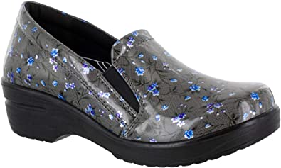 Easy Works by Easy Street Leeza Women's Work Clogs - Grey Floral